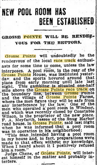 Grosse Pointe Race Track - Jan 9 1900 Article (newer photo)